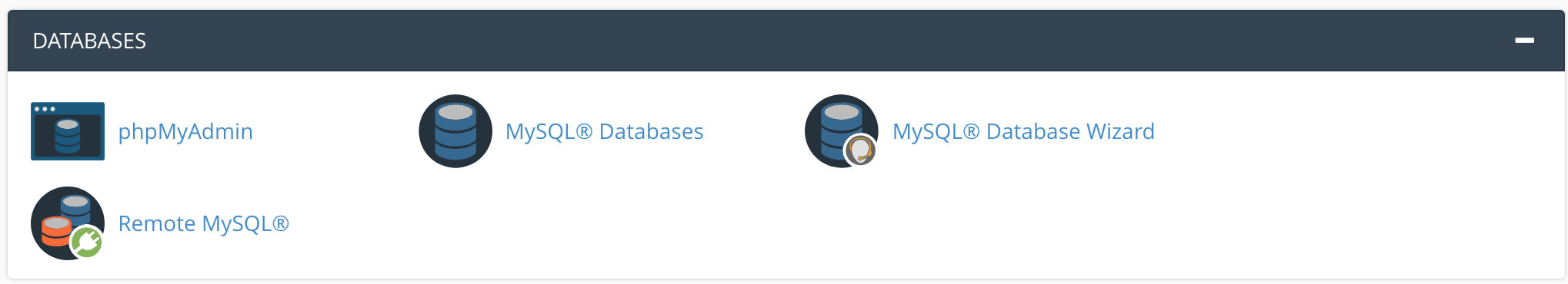 database cpanel feature